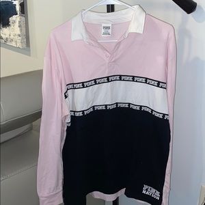 Pink Victoria’s Secret collared shirt